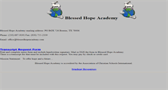 Desktop Screenshot of blessedhopeacademy.com